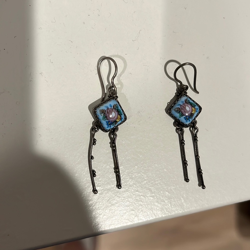 Vintage Russian silver earrings